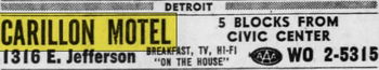 Rivertown Inn & Suites (Carillon Motel) - Sep 1961 Ad